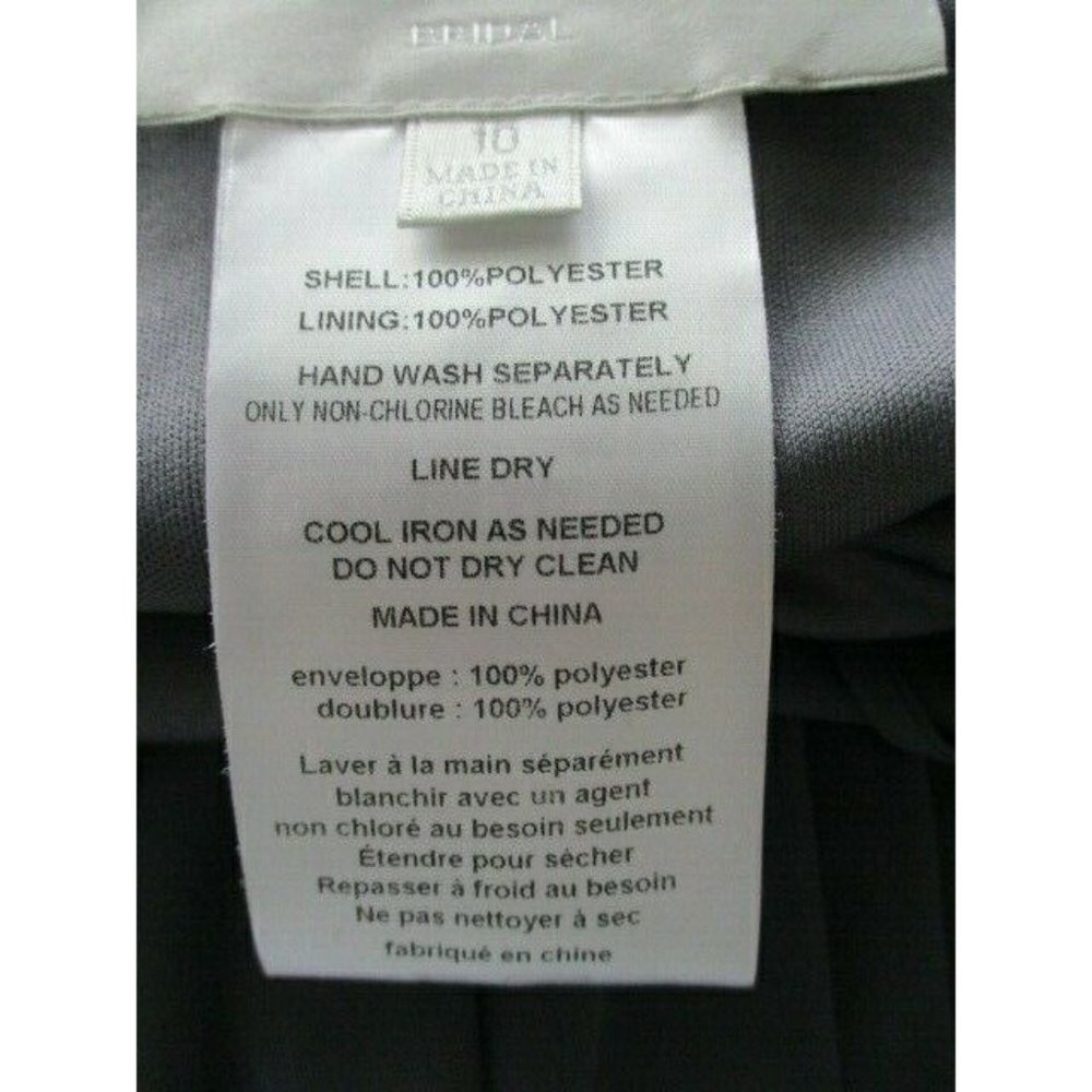 David's Bridal Womens Size 10 Gray Chiffon Prom Cocktail Dress Spaghetti Strap - Picture 10 of 11